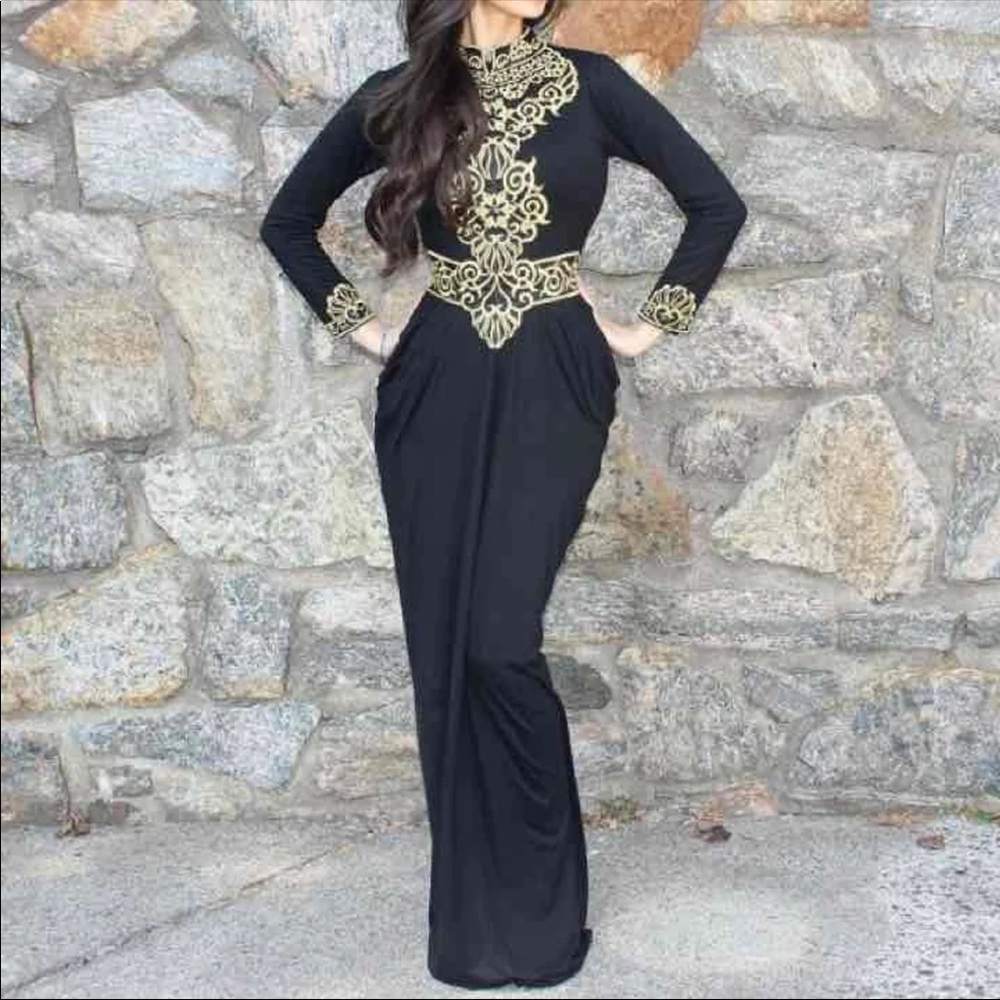 Beautiful gold and black gown